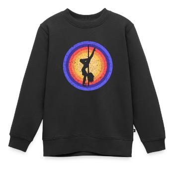 Pole Dance Girls Silhouette Pole Dancer Pole - Sweat Premium enfant bio - noir - Devant - AI Model Kid Female (0cm)