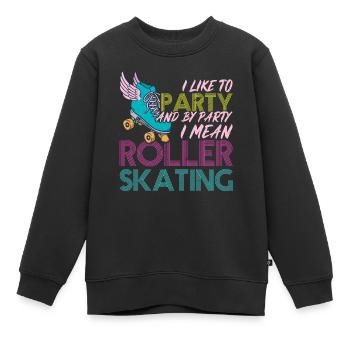 Soirée roller - Roller skater - Sweat Premium enfant bio - noir - Devant - AI Model Kid Female (0cm)