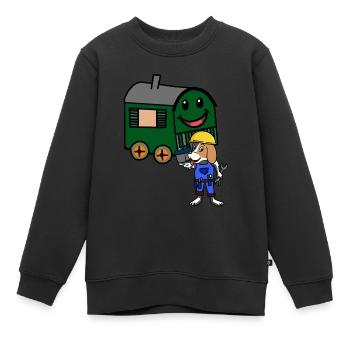 Bauwagen Handwerker Handwerk Zimmermann Hütte - Kinder Premium Organic Sweatshirt - Schwarz - Vorne - AI Model Kid Female (0cm)