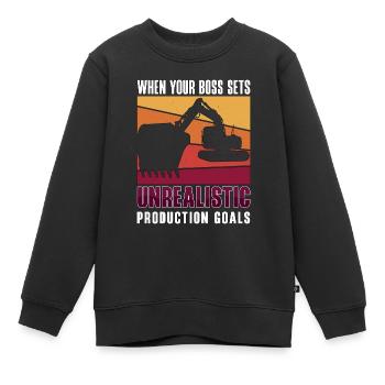 Excavatrice Conducteur Excavatrices Excavatrices Travailleur de la construction Cadeau - Sweat Premium enfant bio - noir - Devant - AI Model Kid Female (0cm)