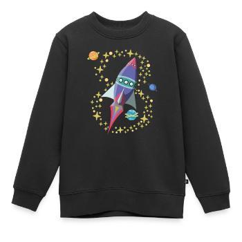 Rocket 8th Birthday 8 Years Space Travel Spaceship - Kids Premium Organic Sweatshirt - black - Front - AI Model Kid Female (0cm)