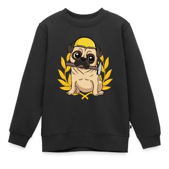 Baustelle Meister Handwerk Gewerbe Berufe Job Hund - Kinder Premium Organic Sweatshirt - Schwarz - Vorne - AI Model Kid Female (0cm)