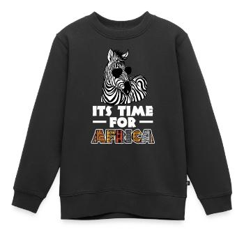 Zebra Tshirt in Afrika Pferd Safari - Kinder Premium Organic Sweatshirt - Schwarz - Vorne - AI Model Kid Female (0cm)