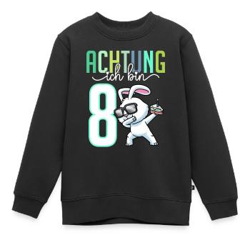 Zum 8. Geburtstag 8 Jahre Hase Junge Mädchen - Kinder Premium Organic Sweatshirt - Schwarz - Vorne - AI Model Kid Female (0cm)