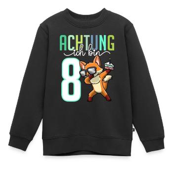 Zum 8. Geburtstag 8 Jahre Fuchs Junge Mädchen - Kinder Premium Organic Sweatshirt - Schwarz - Vorne - AI Model Kid Female (0cm)