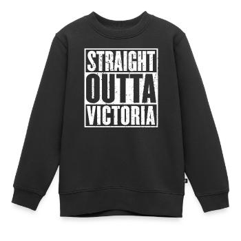 Straight Outta Victoria Vintage - Sweat Premium enfant bio - noir - Devant - AI Model Kid Female (0cm)