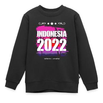 Indonesia 2022 - Kinder Premium Organic Sweatshirt - Schwarz - Vorne - AI Model Kid Female (0cm)