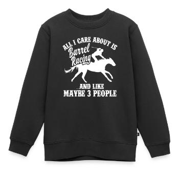 Lustige Pferderennen Pferderennen Geschenkidee - Kinder Premium Organic Sweatshirt - Schwarz - Vorne - AI Model Kid Female (0cm)