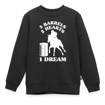 Lustige Pferderennen Pferderennen Geschenkidee - Kinder Premium Organic Sweatshirt - Schwarz - Vorne - AI Model Kid Female (0cm)