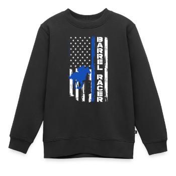 Lustige Pferderennen Pferderennen Geschenkidee - Kinder Premium Organic Sweatshirt - Schwarz - Vorne - AI Model Kid Female (0cm)