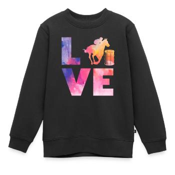 Lustige Pferderennen Pferderennen Geschenkidee - Kinder Premium Organic Sweatshirt - Schwarz - Vorne - AI Model Kid Female (0cm)