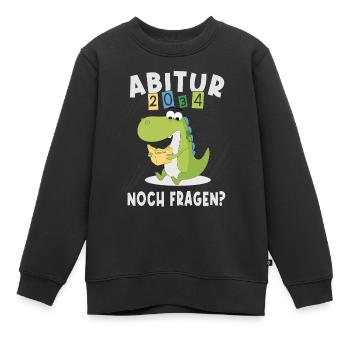 Einschulung Dinosaurier Abi 2034 - Kinder Premium Organic Sweatshirt - Schwarz - Vorne - AI Model Kid Female (0cm)