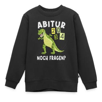 Einschulung Dinosaurier Abi 2034 - Kinder Premium Organic Sweatshirt - Schwarz - Vorne - AI Model Kid Female (0cm)