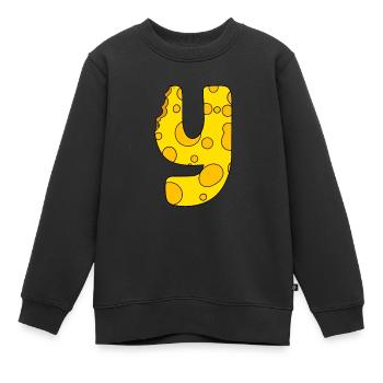 Lettre Y - Sweat Premium enfant bio - noir - Devant - AI Model Kid Female (0cm)