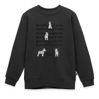 Schnauzer Dog Partition De Musique Cadeau - Sweat Premium enfant bio - noir - Devant - AI Model Kid Female (0cm)