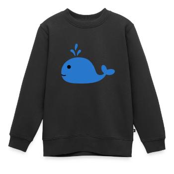Wale Wal Symbol Piktogramm Walfisch Blauwal Outfit - Kinder Premium Organic Sweatshirt - Schwarz - Vorne - AI Model Kid Female (0cm)