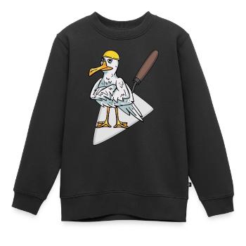 Baustelle Handwerker Möwe Maurer Maurerkelle Bauen - Kinder Premium Organic Sweatshirt - Schwarz - Vorne - AI Model Kid Female (0cm)