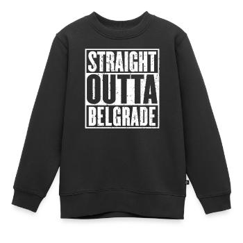 Straight Outta Belgrad Jahrgang - Kinder Premium Organic Sweatshirt - Schwarz - Vorne - AI Model Kid Female (0cm)