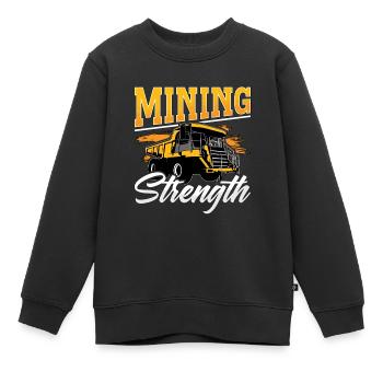 Mining Trucker Mining Strength Coal Mine Truck - Kids Premium Organic Sweatshirt - black - Front - AI Model Kid Female (0cm)