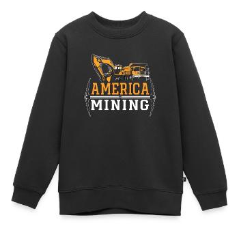 Mining Trucker America Mining Mine Coal Mine Truck - Kids Premium Organic Sweatshirt - black - Front - AI Model Kid Female (0cm)