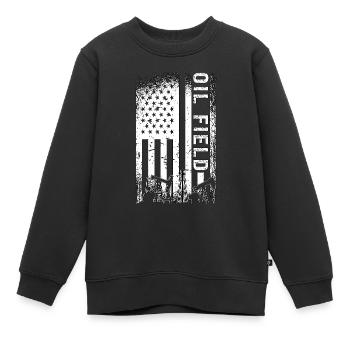 Oilfield Worker Oil Field Oil Rig Roughneck Gas - Kinder Premium Organic Sweatshirt - Schwarz - Vorne - AI Model Kid Female (0cm)