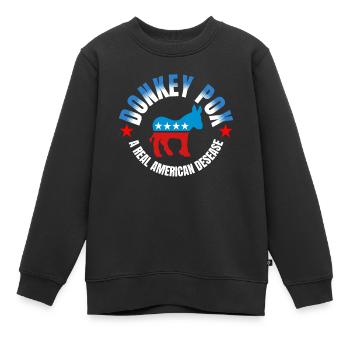 Eselpocken Die Krankheit, die Amerika zerstört Lustig - Kinder Premium Organic Sweatshirt - Schwarz - Vorne - AI Model Kid Female (0cm)