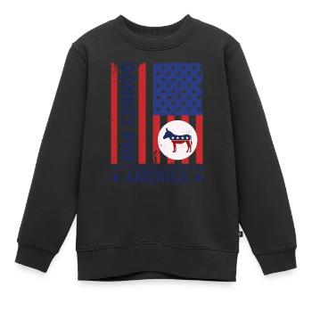 Eselpocken Die Krankheit, die Amerika zerstört Lustig - Kinder Premium Organic Sweatshirt - Schwarz - Vorne - AI Model Kid Female (0cm)