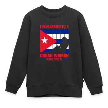 Kuba - Kinder Premium Organic Sweatshirt - Schwarz - Vorne - AI Model Kid Female (0cm)