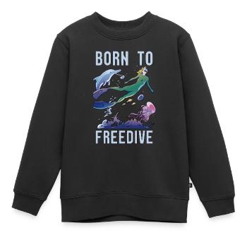Freediver Apnea Diving Freediving Gift - Kids Premium Organic Sweatshirt - black - Front - AI Model Kid Female (0cm)