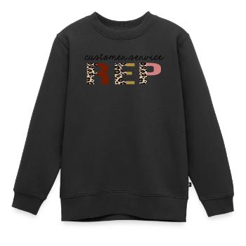 Kundendienstmitarbeiter Leopard Print Funny - Kinder Premium Organic Sweatshirt - Schwarz - Vorne - AI Model Kid Female (0cm)