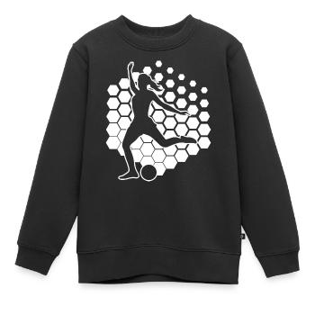 Fussballspielen Fussball Fussballer Fussballspiele - Kinder Premium Organic Sweatshirt - Schwarz - Vorne - AI Model Kid Female (0cm)