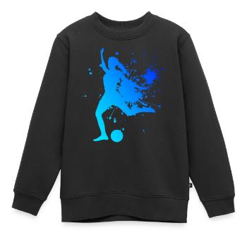 Fussball Fussballspielen Fussballer Fussballspiele - Kinder Premium Organic Sweatshirt - Schwarz - Vorne - AI Model Kid Female (0cm)