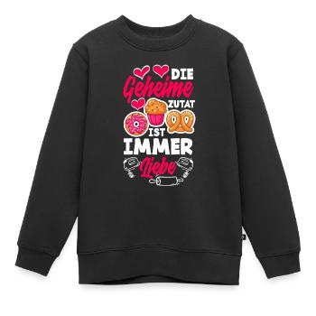 Die Geheime Zutat Ist Immer Liebe Lustiges Backen - Kinder Premium Organic Sweatshirt - Schwarz - Vorne - AI Model Kid Female (0cm)