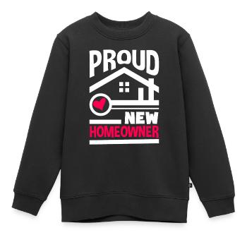 Cadeau d’achat de maison de propriétaire - Sweat Premium enfant bio - noir - Devant - AI Model Kid Female (0cm)