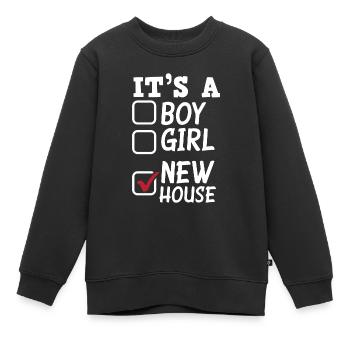 Cadeau d’achat de maison de propriétaire - Sweat Premium enfant bio - noir - Devant - AI Model Kid Female (0cm)