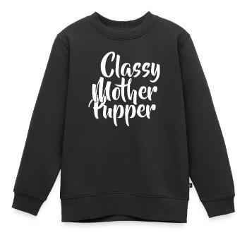 Stilvolle Welpen Mutter - Kinder Premium Organic Sweatshirt - Schwarz - Vorne - AI Model Kid Female (0cm)