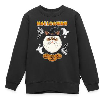 Amoureux des chats de l’Himalaya I Joyeux Halloween - Sweat Premium enfant bio - noir - Devant - AI Model Kid Female (0cm)