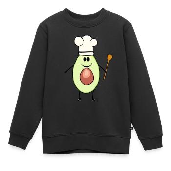 Avocado Gemüse Hobbykoch Restaurant Vegetarisch - Kinder Premium Organic Sweatshirt - Schwarz - Vorne - AI Model Kid Female (0cm)
