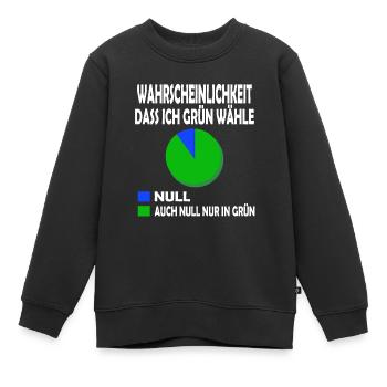Wahrscheinlichkeit dass ich Grün wähle Null T-Shi - Kinder Premium Organic Sweatshirt - Schwarz - Vorne - AI Model Kid Female (0cm)