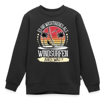 Windsurfen Windsurfer Windsurf - Kinder Premium Organic Sweatshirt - Schwarz - Vorne - AI Model Kid Female (0cm)