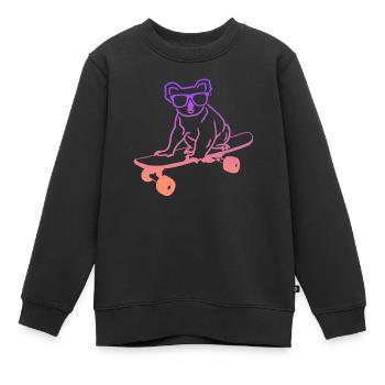 Skateboarding Koala Skaten Skateboard Skater - Kinder Premium Organic Sweatshirt - Schwarz - Vorne - AI Model Kid Female (0cm)