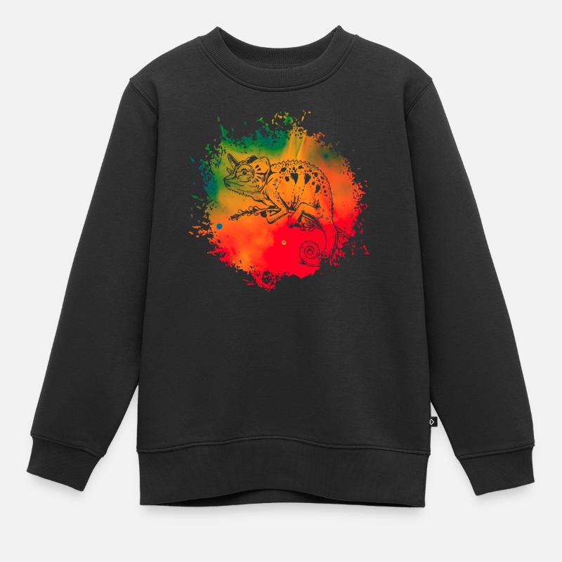 Chamäleon - Kinder Premium Organic Sweatshirt - Schwarz