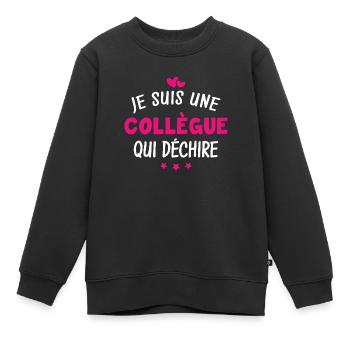 Je suis une collègue qui déchire - Sweat Premium enfant bio - noir - Devant - AI Model Kid Female (0cm)