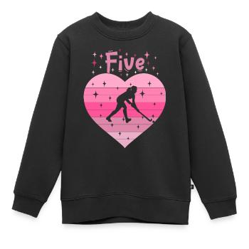 Hockeyspielerin 5. Geburtstag - Kinder Premium Organic Sweatshirt - Schwarz - Vorne - AI Model Kid Female (0cm)