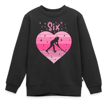 Hockeyspielerin 6. Geburtstag - Kinder Premium Organic Sweatshirt - Schwarz - Vorne - AI Model Kid Female (0cm)