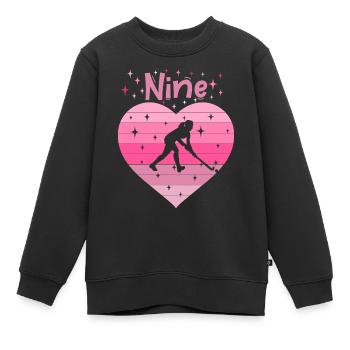 Hockeyspielerin 9. Geburtstag - Kinder Premium Organic Sweatshirt - Schwarz - Vorne - AI Model Kid Female (0cm)