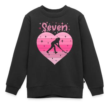 Hockeyspielerin 7. Geburtstag - Kinder Premium Organic Sweatshirt - Schwarz - Vorne - AI Model Kid Female (0cm)