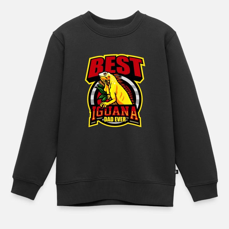 Iguane - Sweat Premium enfant bio - noir