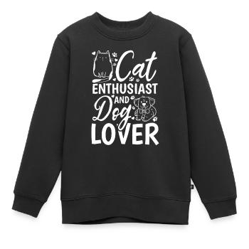 Katzenliebhaber und Hundeliebhaber - Kinder Premium Organic Sweatshirt - Schwarz - Vorne - AI Model Kid Female (0cm)