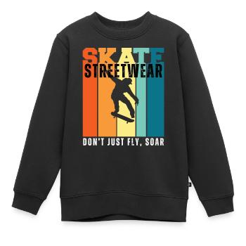 SKATE - Kinder Premium Organic Sweatshirt - Schwarz - Vorne - AI Model Kid Female (0cm)